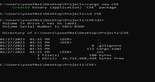 Creating a new Rust project with cargo