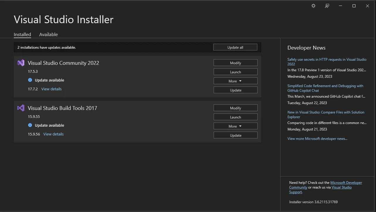 Visual Studio opening SDRsvcEop.sln project
