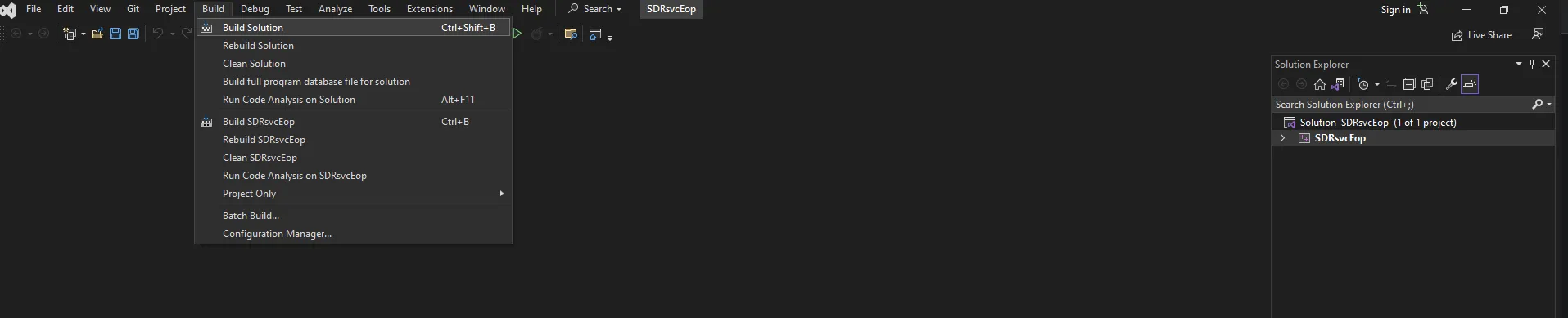 SDRsvcEop.exe in x64 Release directory