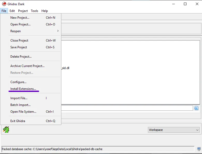 Ghidra Export program as BinExport
